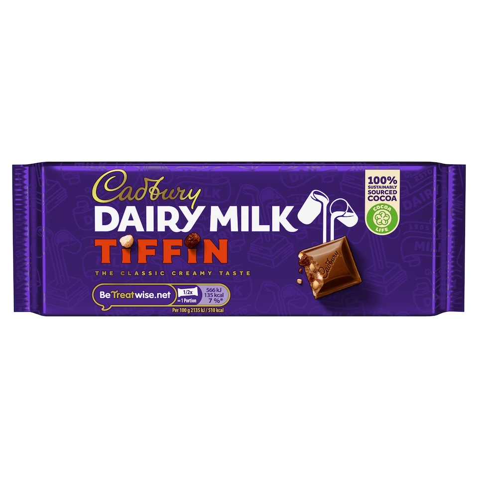 Cadbury Dairy Milk Tiffin Chocolate Bar 53g