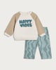 image 1 of F&F Baby 2-Piece Cotton Rich Sweatshirt and Joggers Set in Blue