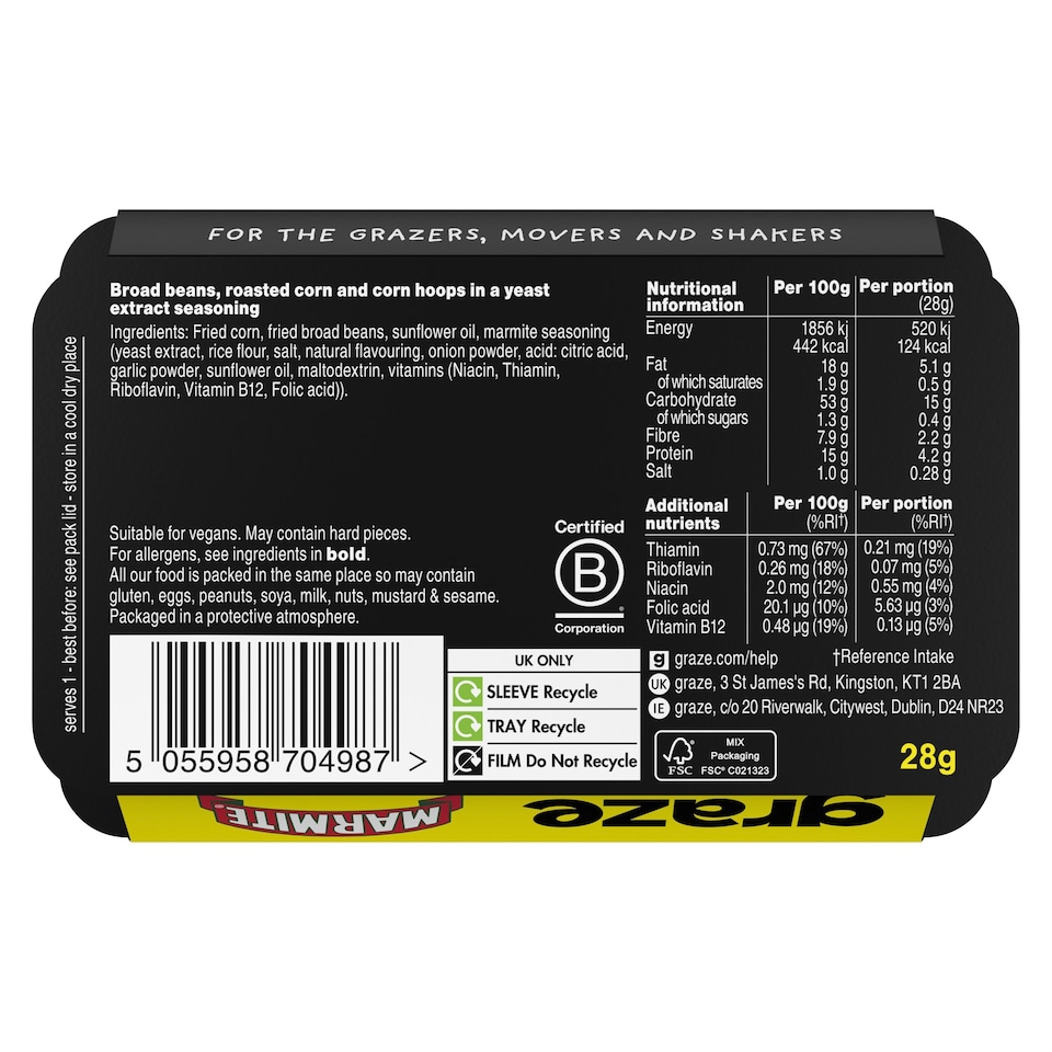 image 1 of Graze Marmite Crunch 28G