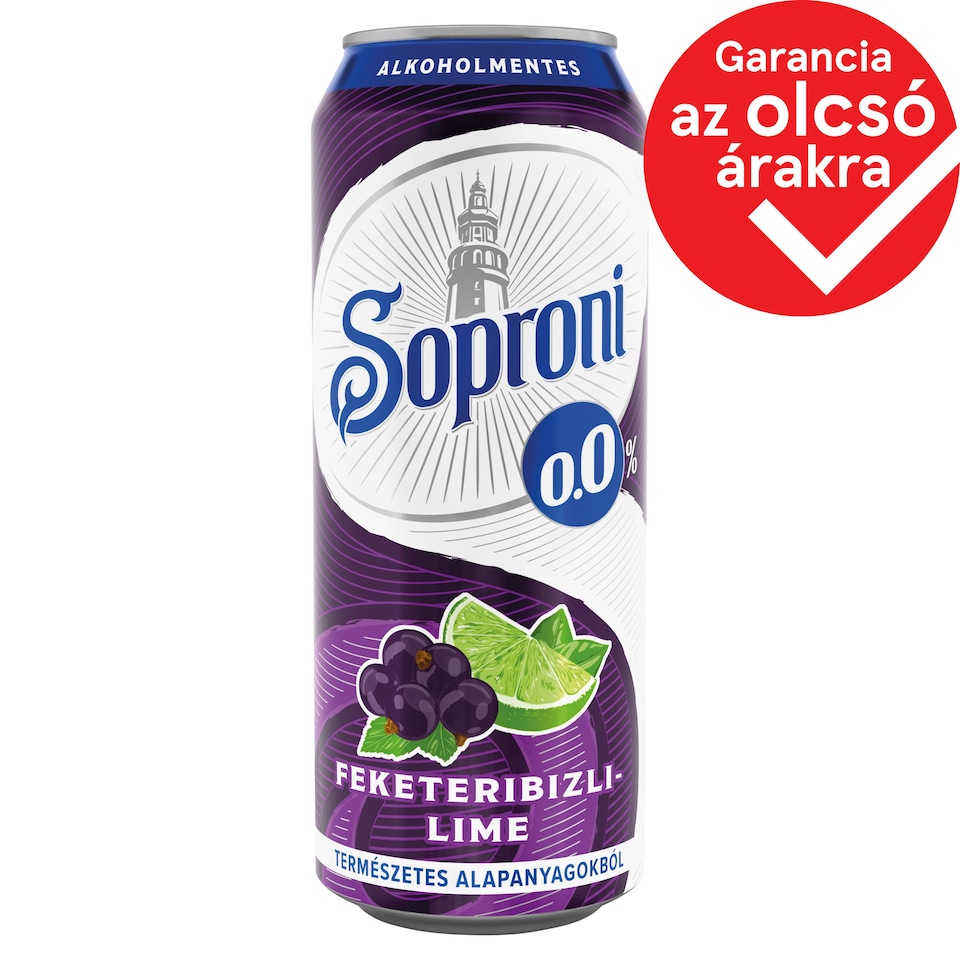 Soproni feketeribizli-lime-os alkoholmentes sörital 0,0% 500 ml