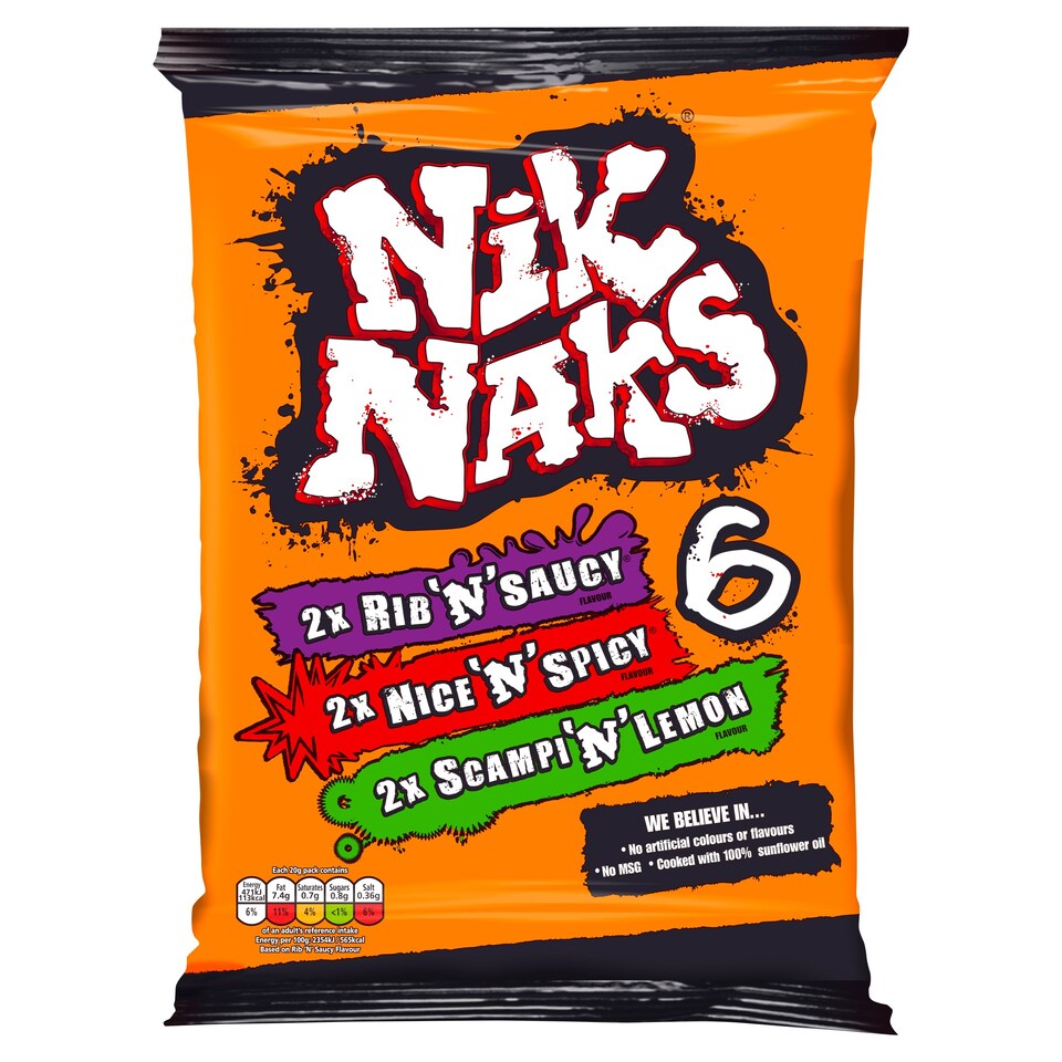 image 1 of Nik Naks Assorted Snacks 6X20g