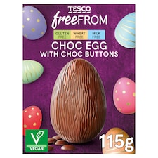 Tesco Free From Chocolate Egg With Buttons 115G
