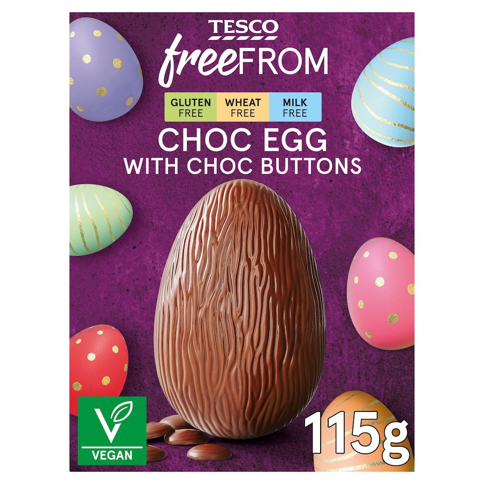 image 1 of Tesco Free From Chocolate Egg With Buttons 115G