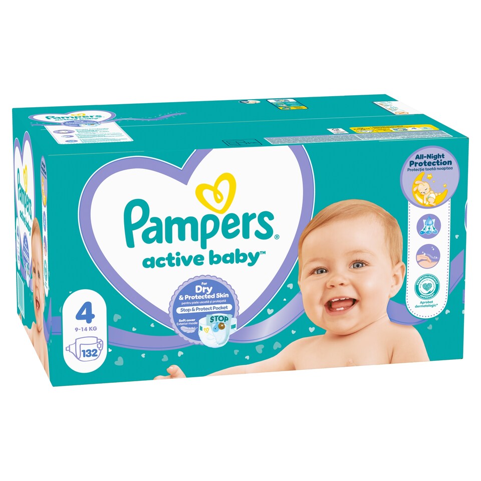 image 1 of Pampers Active Baby veľkosť 4, 132 plienok, 9kg-14kg
