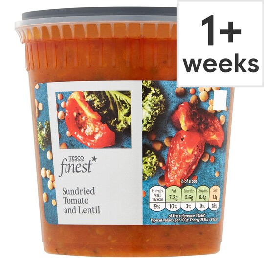 Tesco Finest Vine Sun Dried Tomato & Lentil Soup 600G Tesco Groceries