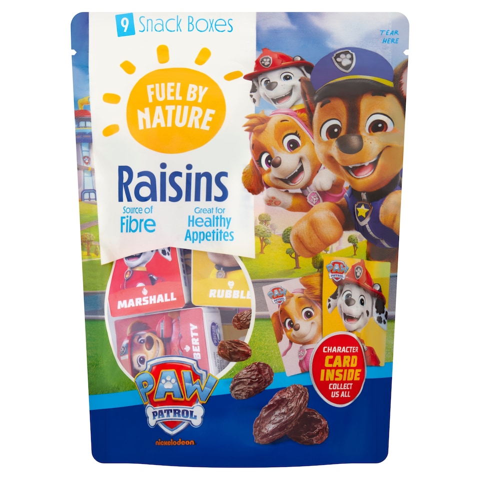 Paw Patrol Raisins Snack Boxes 126g (9 x 14g)