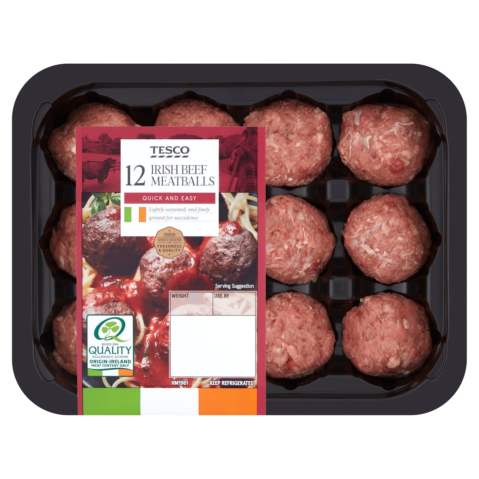 Tesco Irish Beef Meatballs 349G