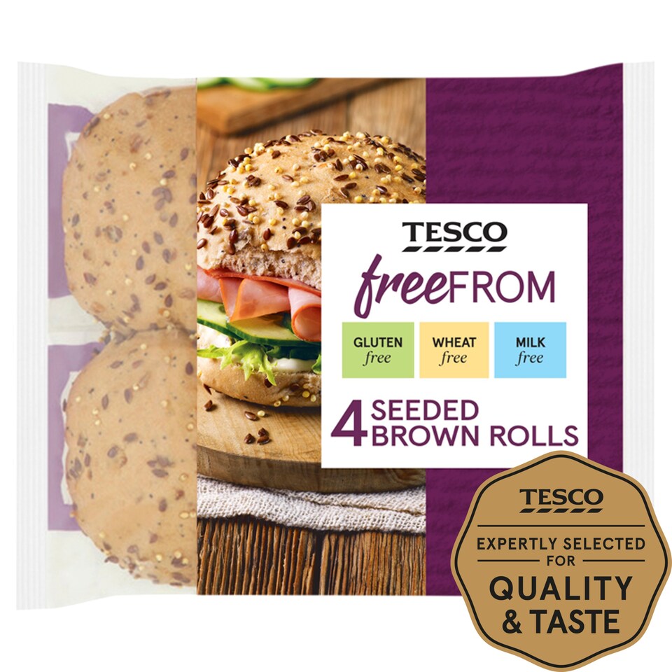 Tesco Free From Brown Seeded Rolls 4 Pack