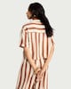 image 3 of F&F Striped Button Up Co-ord Shirt in Multi Brown