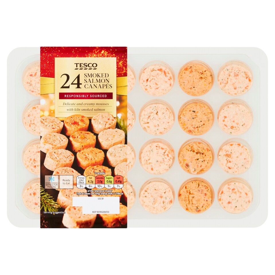 Tesco 24 Smoked Salmon Canapes 200G