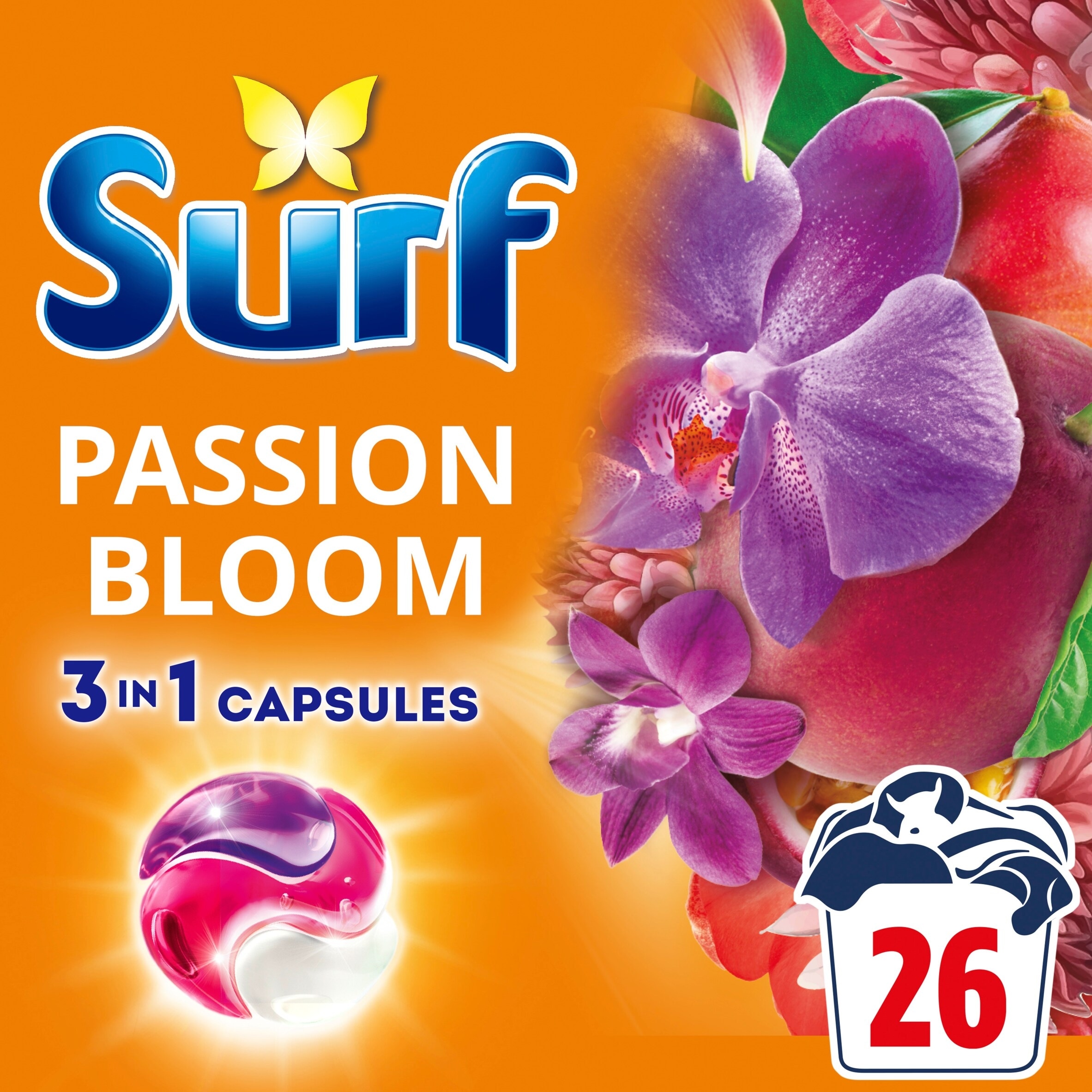Surf 3 In 1 Passion Bloom Washing Capsules 26 Washes 449.8g