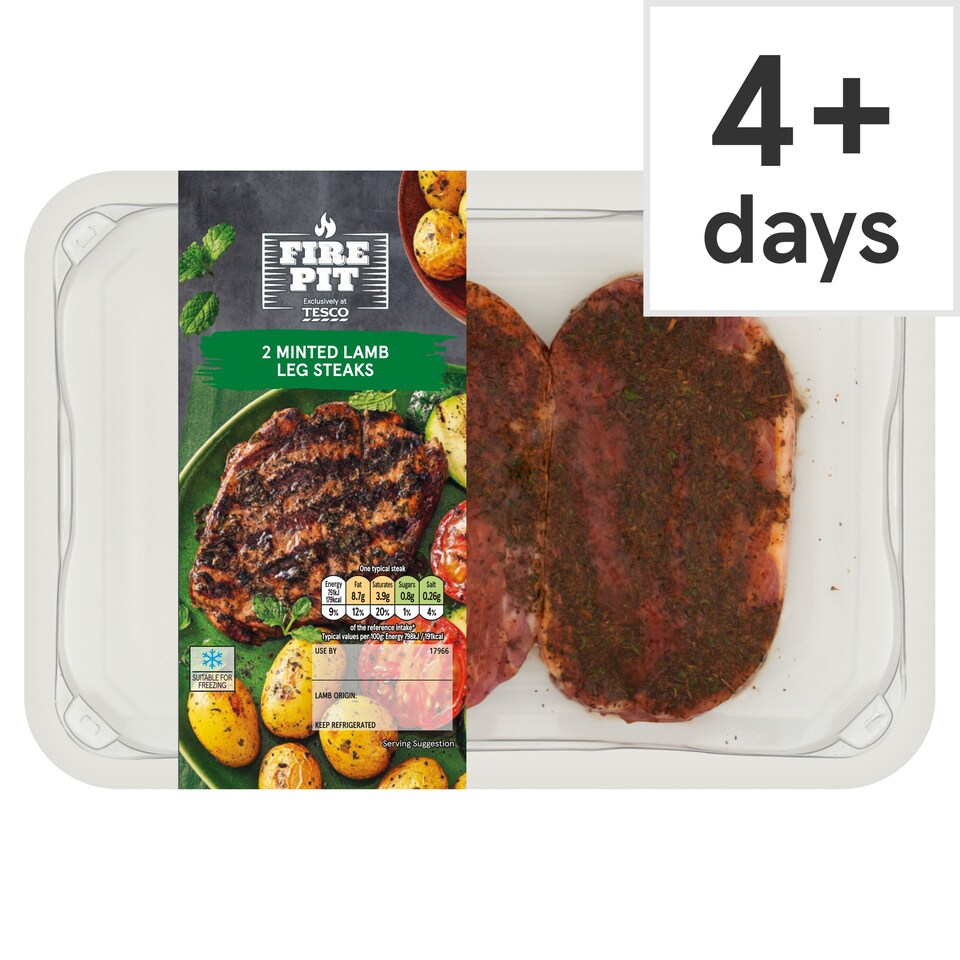 Fire Pit 2 Minted Lamb Leg Steaks 250g