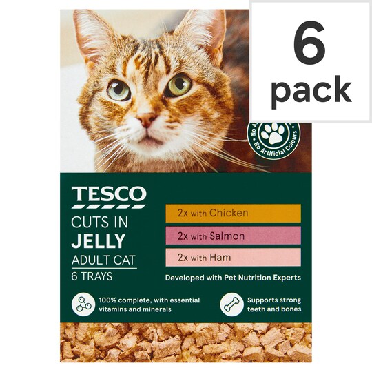 Tesco Cuts In Jelly Selection Cat Food Trays 6X100g Tesco Groceries