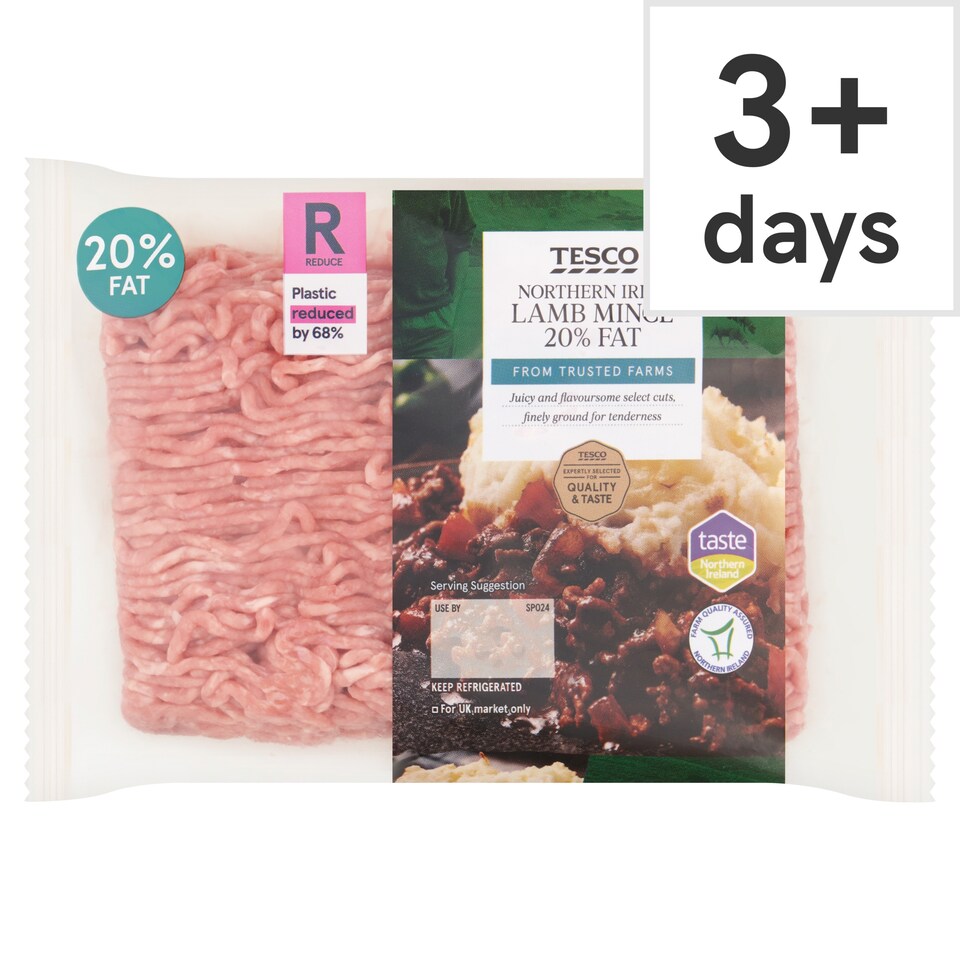 Tesco Northern Irish Lamb Mince 20% Fat 500g