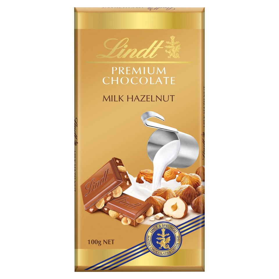 Lindt Milk Chocolate with Whole Roasted Hazelnuts 100g
