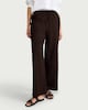 image 2 of F&F Linen Rich Wide Leg Trousers in Chocolate