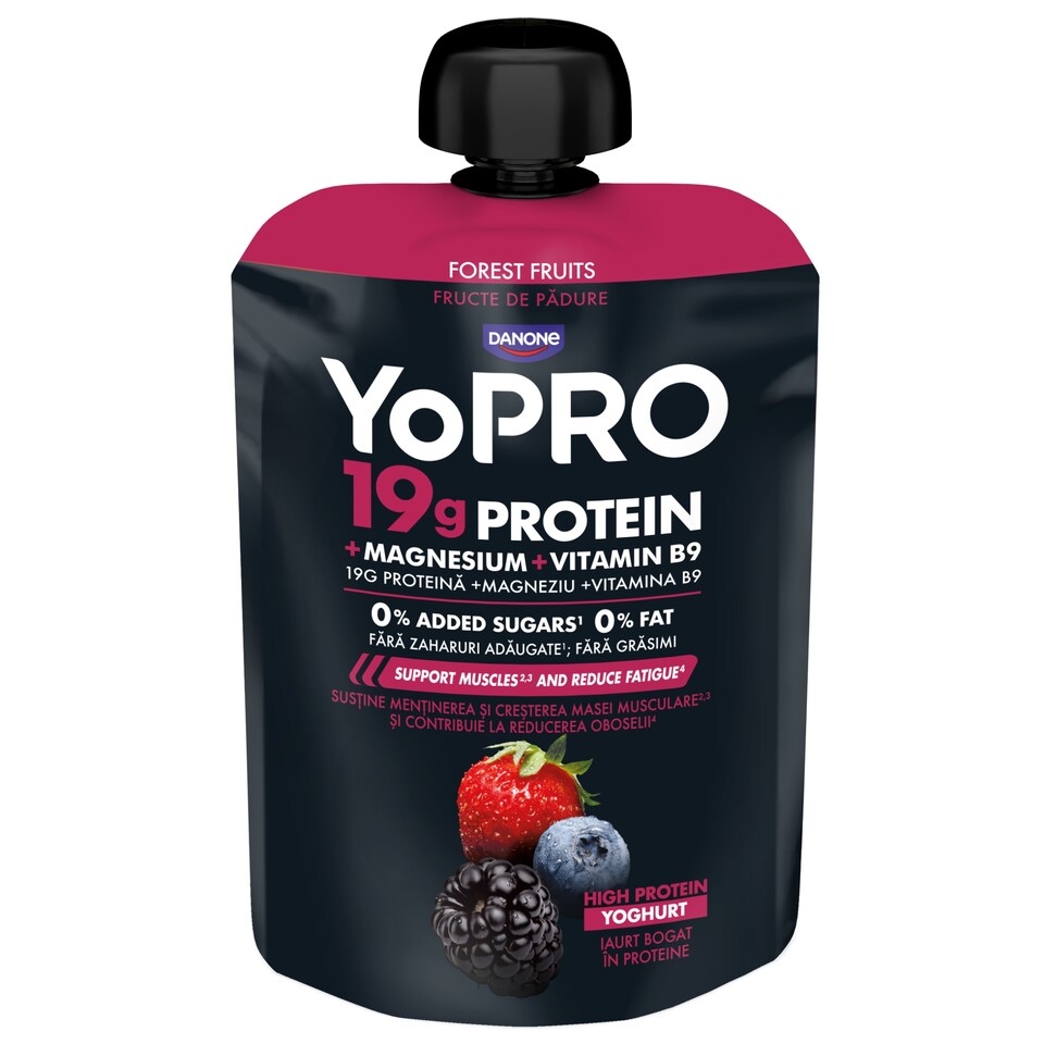 YoPRO pouch jogurt s tvarohem - lesní ovoce 150g