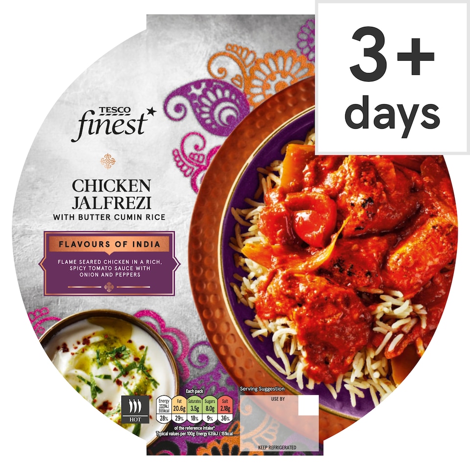 Tesco Finest Chicken Jalfrezi & Butter Cumin Rice 400G