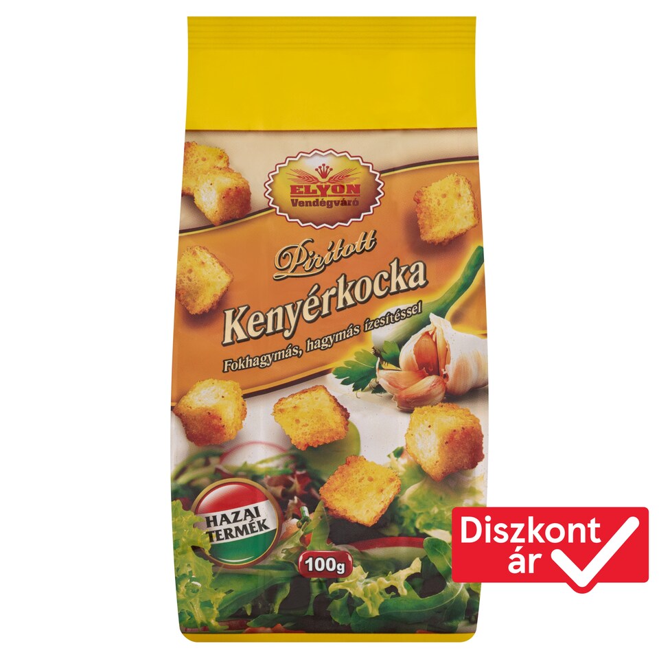 Elyon Vendégváró Toasted Crisp Bread Cubes with Garlic and Onion Flavour 100 g