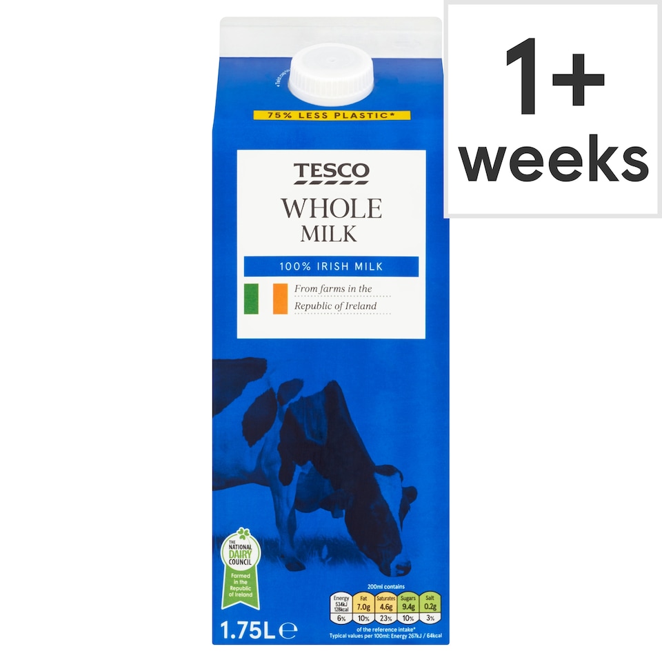 Tesco Full Fat Milk 1.75 Lt