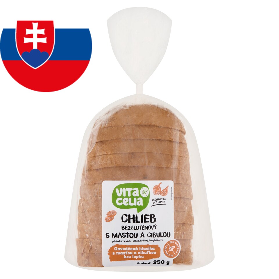 Vitacelia Chlieb bezgluténový s masťou a cibuľou 250 g