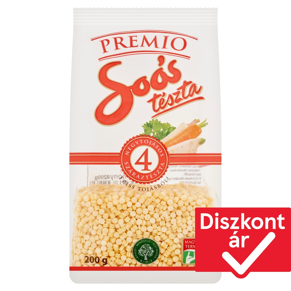 Soós Premio gépi tarhonya négytojásos száraztészta 200 g