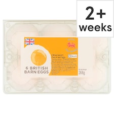 Tesco 6 Mixed Weight Barn Eggs 268g