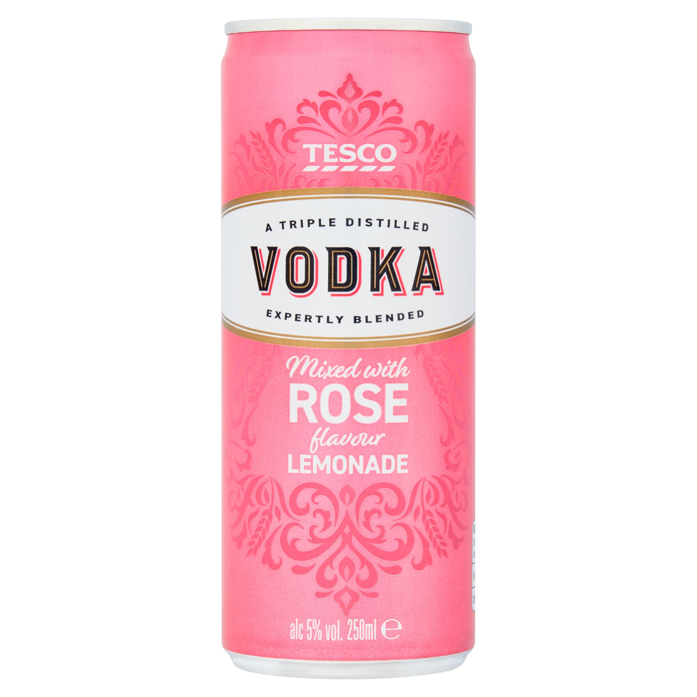 Tesco Vodka and Rose Lemonade 250ml