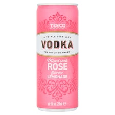 Tesco Vodka and Rose Lemonade 250ml