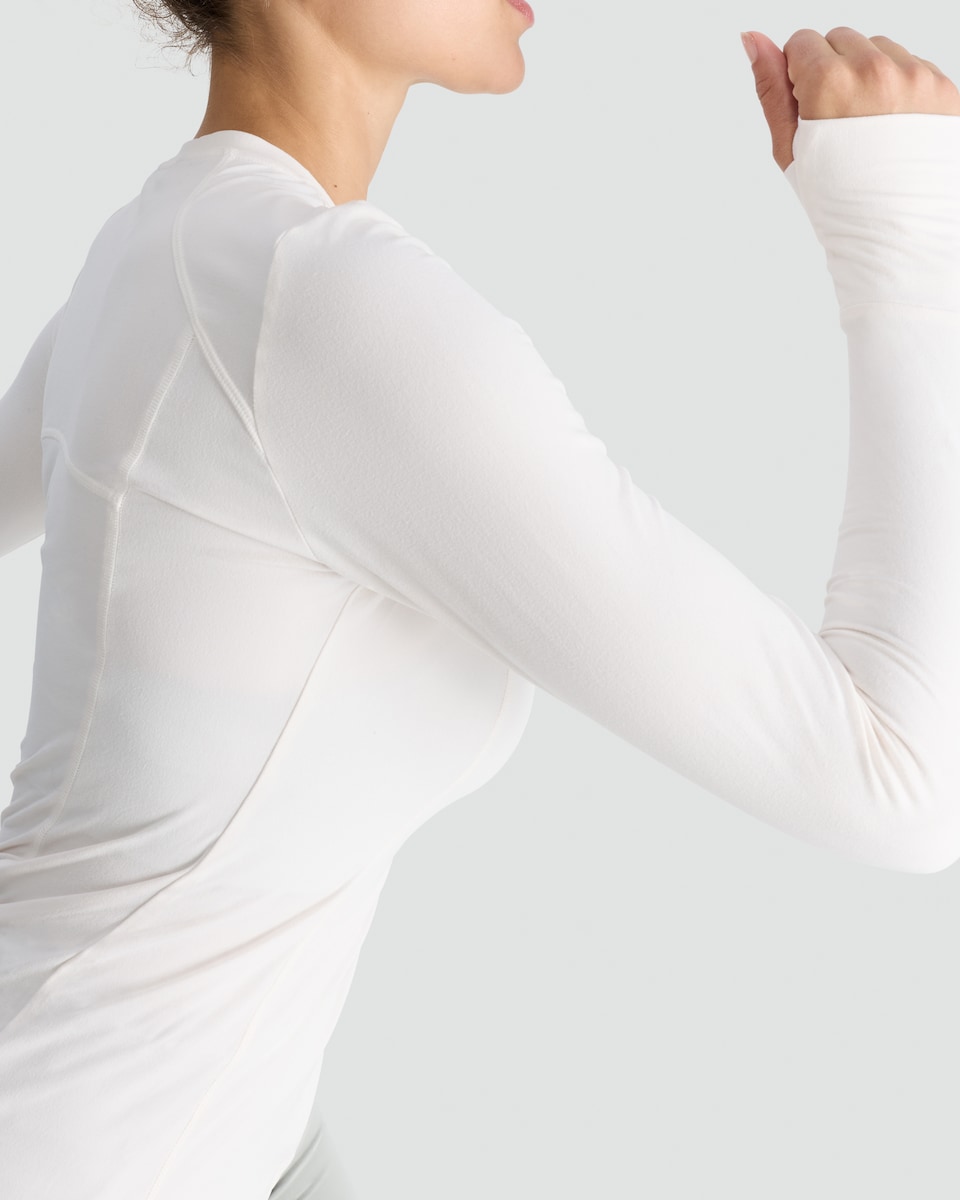image 1 of F&F Active Quick Dry Long Sleeved Top in Cream