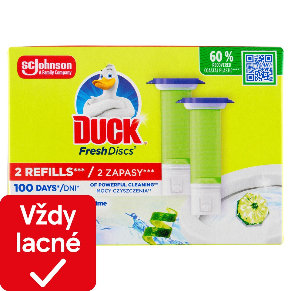 obrázok 1 z Duck Fresh Discs Čistič WC limetka náplň 2 x 36 ml (72 ml)