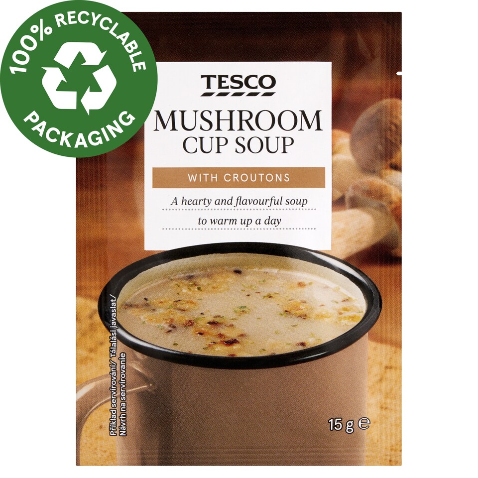 Tesco instant gombaleves pirított kenyérkockákkal 15 g