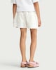image 3 of F&F Girls Pure Cotton Embroidered Denim Shorts in Cream