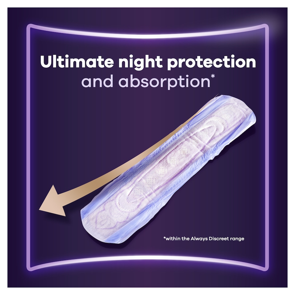 image 1 of Always Discreet Incontinence Ultimate Night Pads 12 Pack