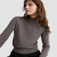 F&F Premium Pure Cashmere High Neck Jumper in Brown