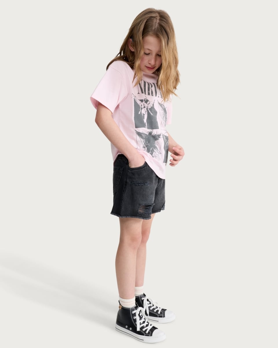 image 1 of Nirvana Pure Cotton Short Sleeved T-Shirt in Pink