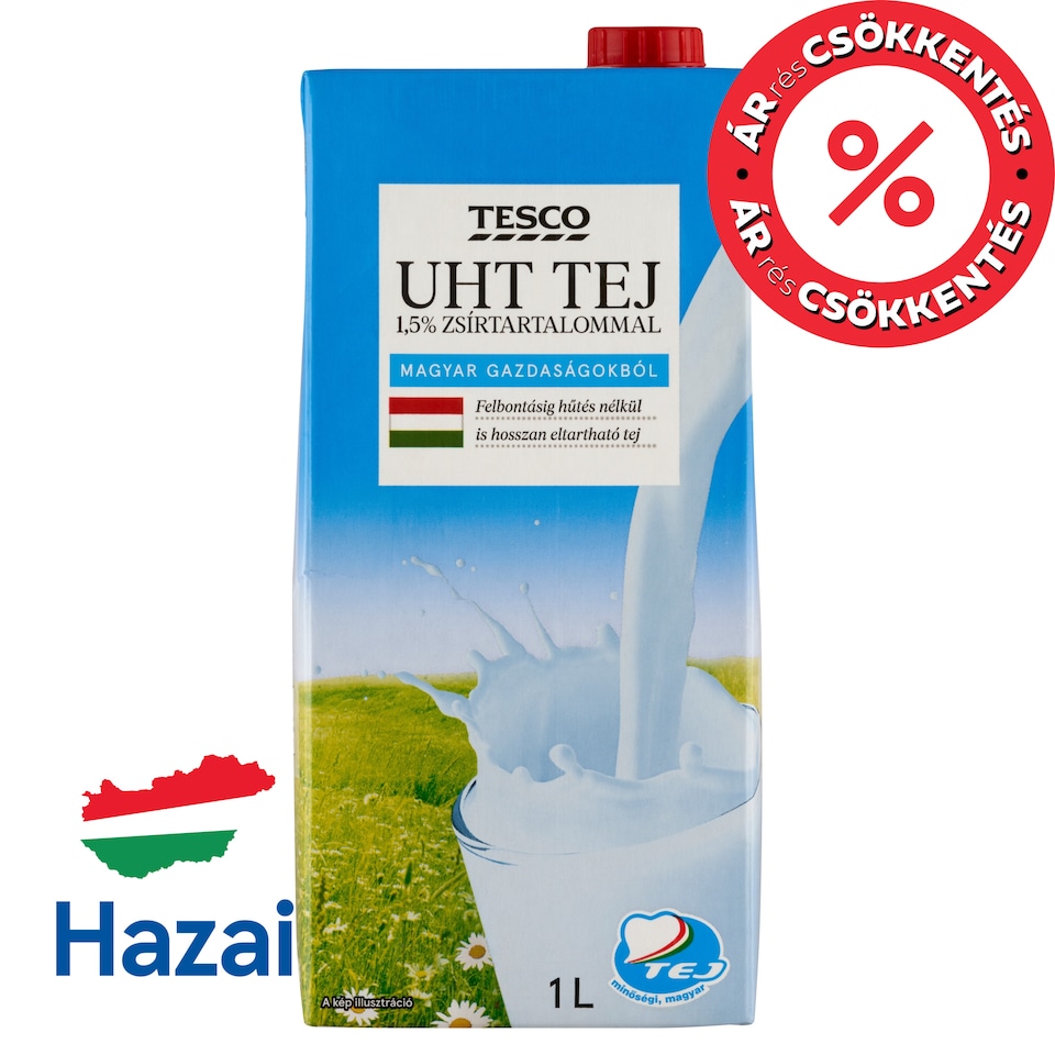 Tesco UHT Low Fat Milk 1,5% 1 l
