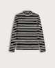 image 4 of F&F Cotton Rich Stripe Print High Neck Top in Multi Black White