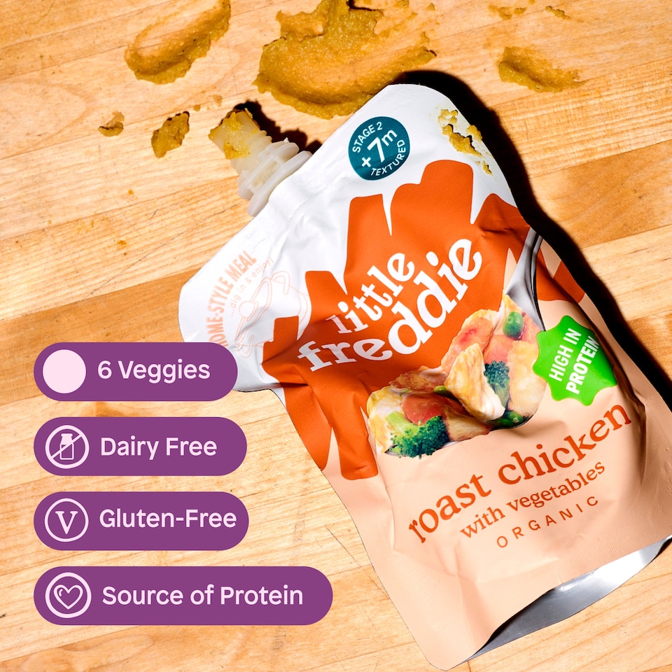 image 1 of Little Freddie Organic Roast Chicken with Vegetables Baby Food Pouch Single 7m+ 130g