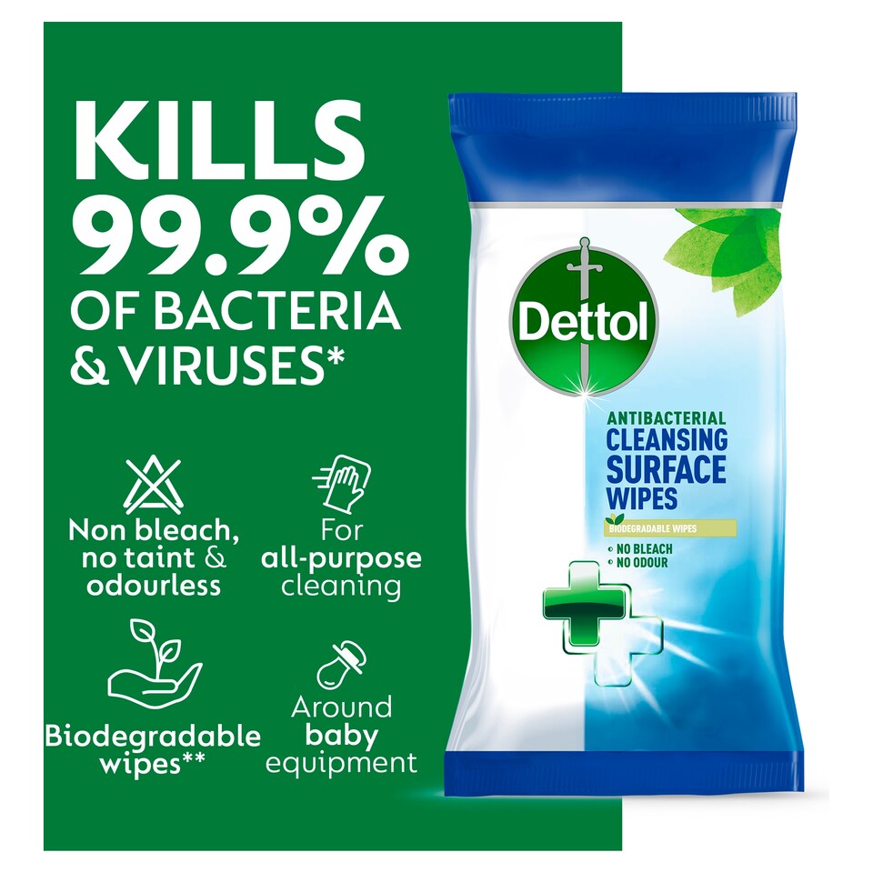 image 1 of Dettol 110 Large Cleansing Surface Wipes