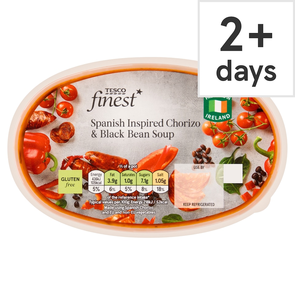 Tesco Finest Spanish Inspired Chorizo & Black Bean Soup 400g
