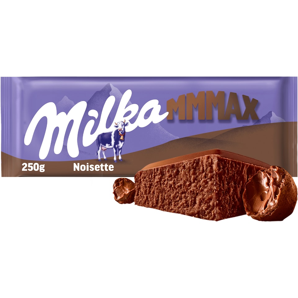 Milka čokoláda Mmmax Noisette mléčná s lískooříškovou pastou 250g