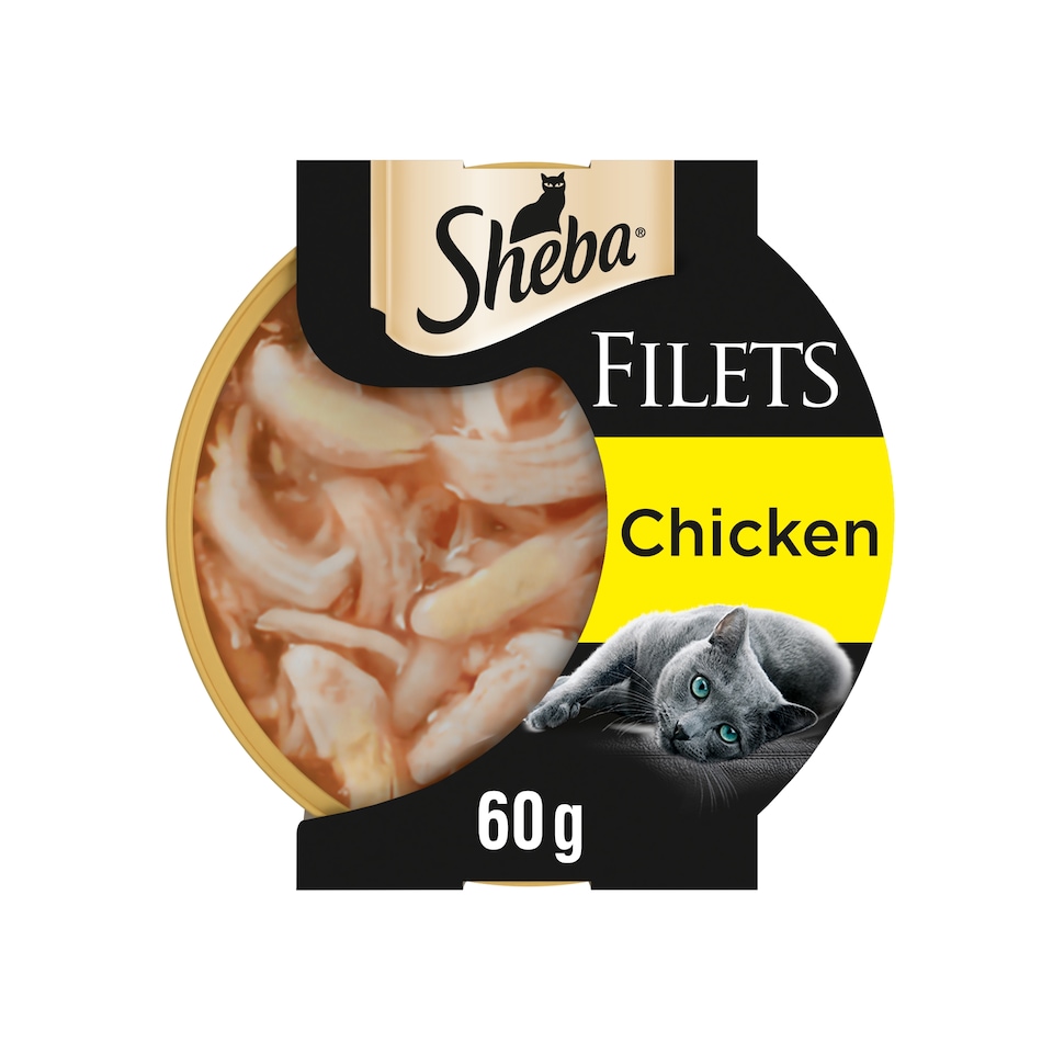 image 1 of Sheba Fillets Wet Cat Food Tray with Chicken in Gravy 60g