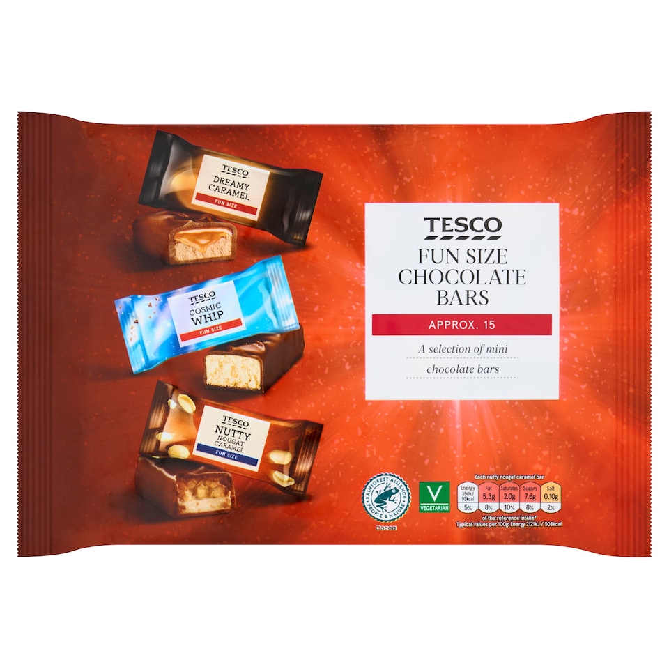 TESCO Fun Size Chocolate 15 Bars 264g