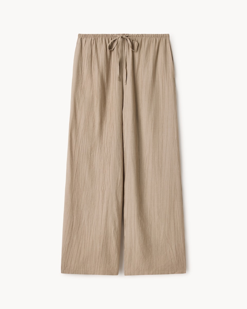 image 1 of F&F Textured Wide Leg Trousers in Mink