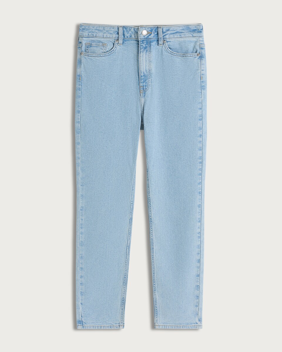 image 1 of F&F High Rise Slim Ankle Grazer Jeans in Blue