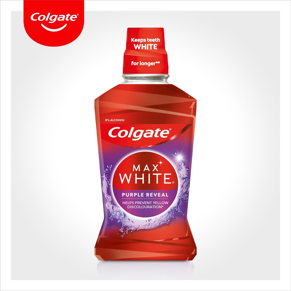 image 1 of Colgate Max White Purple Reveal Mouthwash {size}