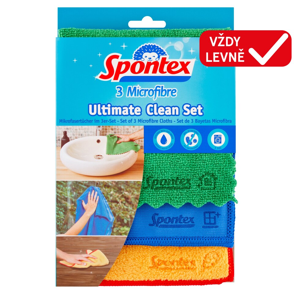 image 1 of Spontex Microfibre Ultimate Clean Set Towel 3 pcs