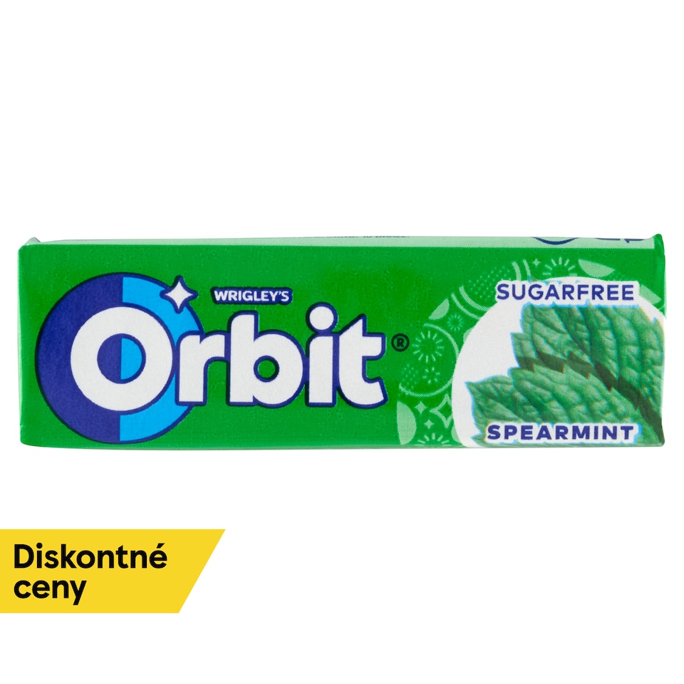 obrázok 1 z Wrigley's Orbit Spearmint žuvačka bez cukru s mätovou príchuťou 10 ks 14 g