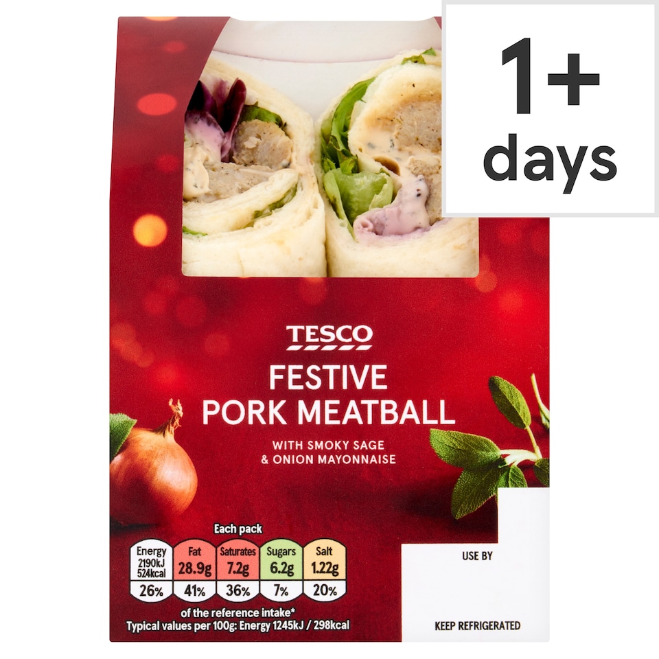 Tesco Festive Pork Meatball Wrap